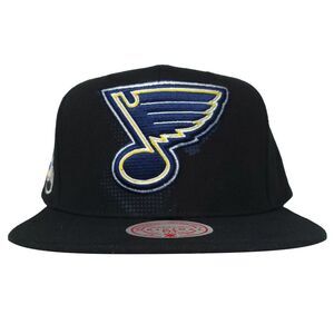 St. Louis Blues Mitchell & Ness NHL Snapback Hat Cap 3D Logo Side Logo Black NWT